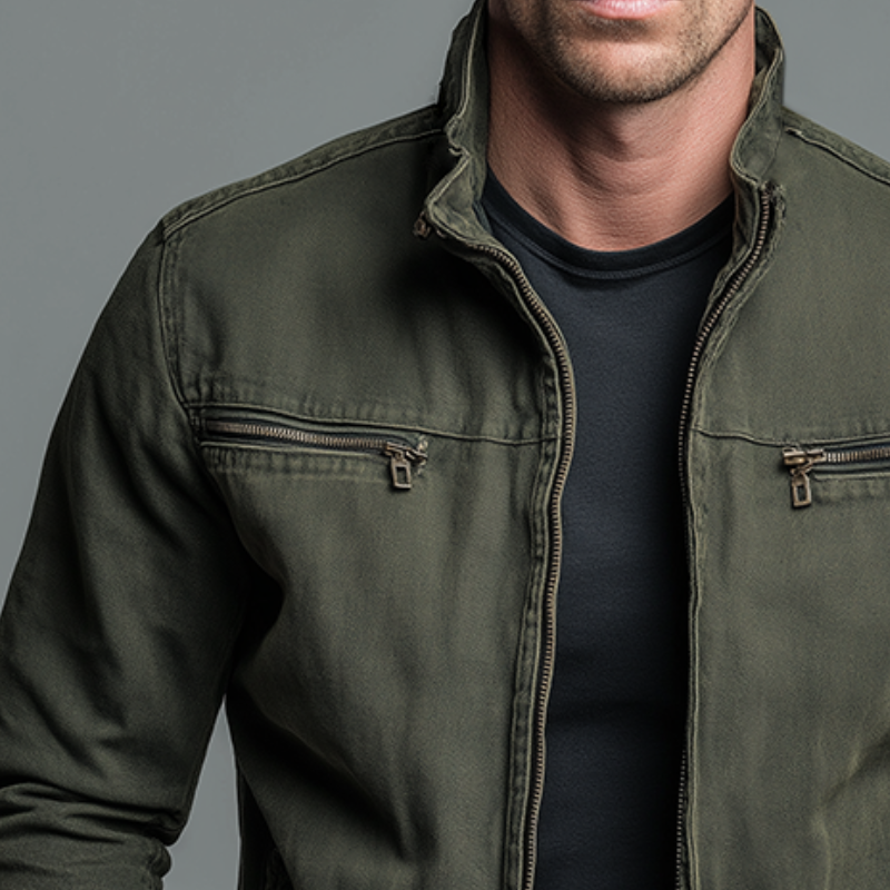 KAVIRO ATELIER | Veste en coton vintage à fermeture zippée