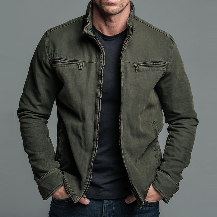 KAVIRO ATELIER | Veste en coton vintage à fermeture zippée