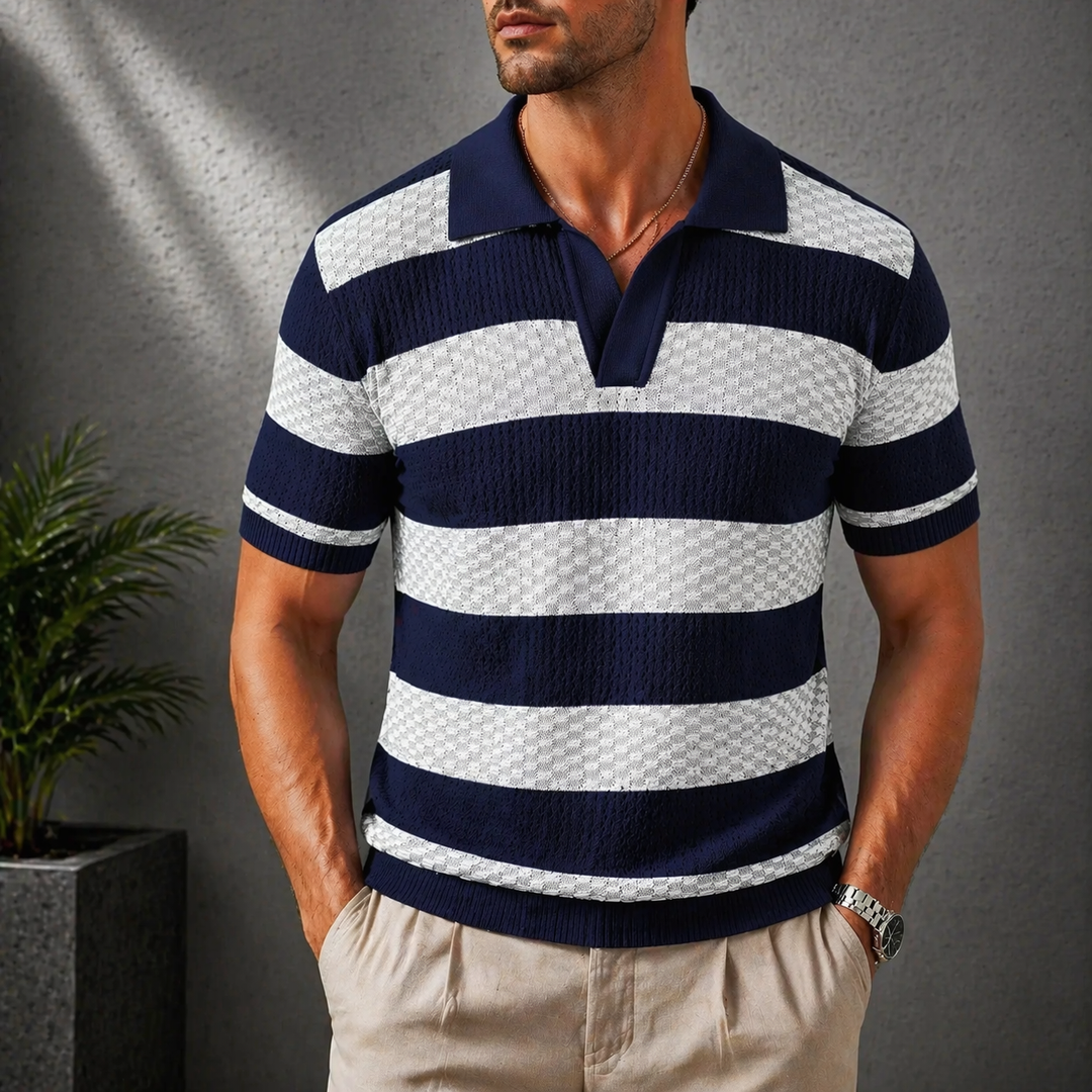 Marcel | POLO EN MAILLE À RAYURES POUR HOMMES