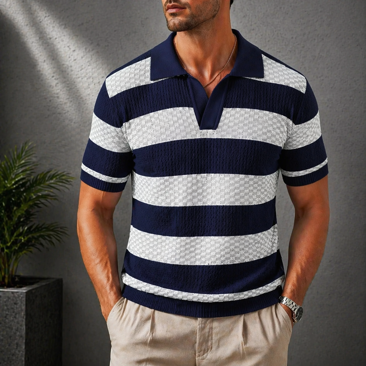 Marcel | POLO EN MAILLE À RAYURES POUR HOMMES