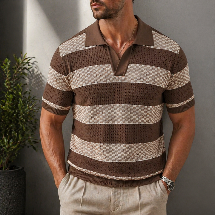 Marcel | POLO EN MAILLE À RAYURES POUR HOMMES